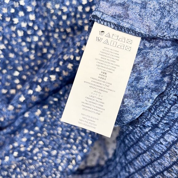 Michael Michael Kors Blue & Silver Metallic Long Sleeve Blouse - Size XL - Picture 6 of 8